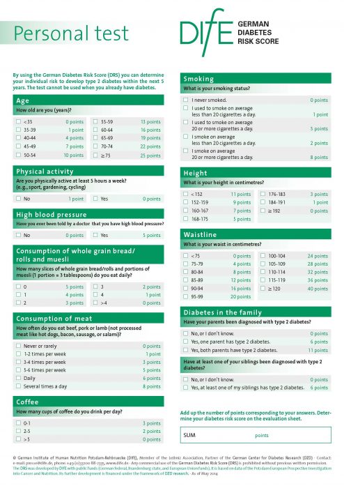 Deutscher Diabetes Risiko-Test (DIfE)