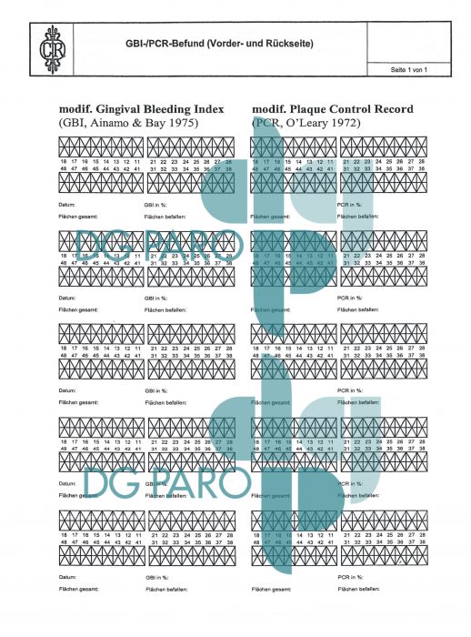 Dokumentation der Poliklinik für Parodontologie, ZZMK, Goethe-Universität Frankfurt a.M.